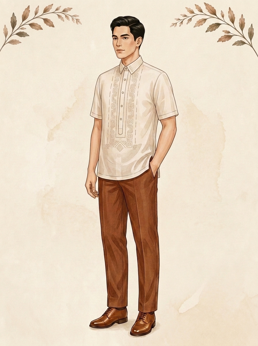 Panauhin (Lalake) na Ilustrasyon ng Kasuotan